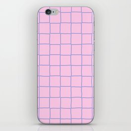 Pastel Lavender + Blush Pink Checkered Plaid iPhone Skin