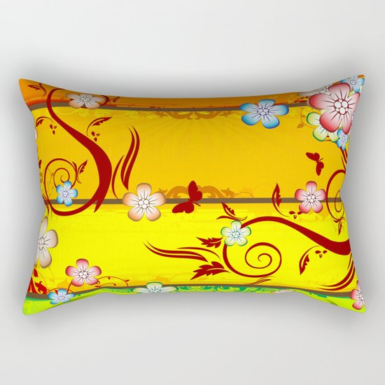 Colorful Florals Rectangular Pillow