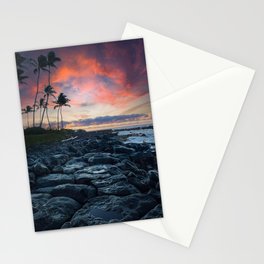 Lava Beach Sunset, Kauai Stationery Cards | Seascape, Palmtrees, Scenic, Photo, Sunrise, Palmtree, Sceniclandscape, Lava, Tropical, Beach 