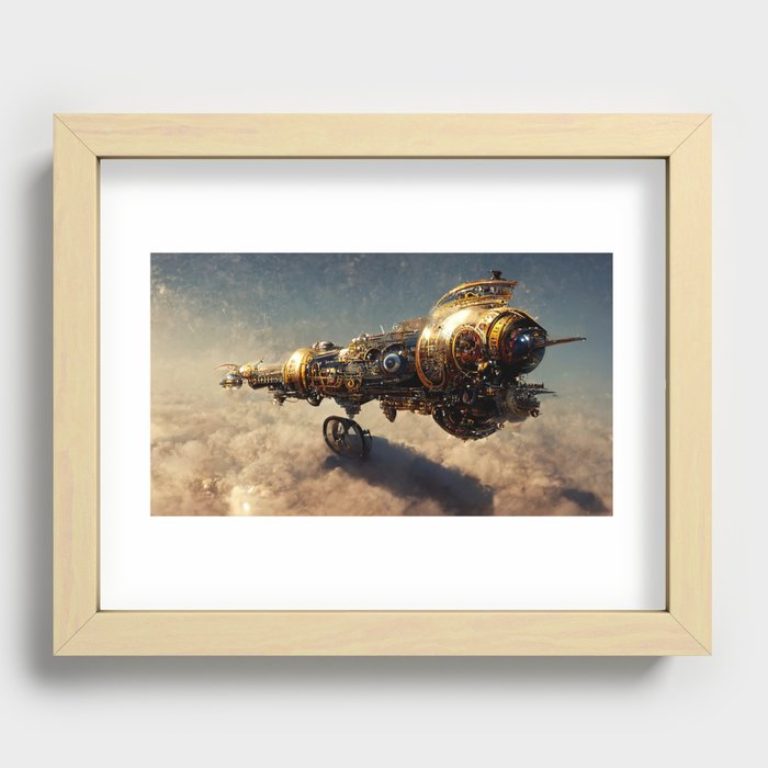 Steampunk Spaceship Recessed Framed Print