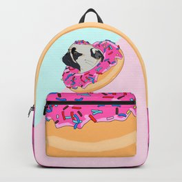 Pug Donut Strawberry Profile Backpack