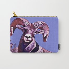 The Mountain Ram Carry-All Pouch | Animal, Autumn, Mountainram, Mountainsheep, Mountain, Natural, Mammal, Drawing, Bighornram, Portrait 