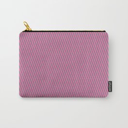 [ Thumbnail: Gray & Hot Pink Colored Stripes/Lines Pattern Carry-All Pouch ]