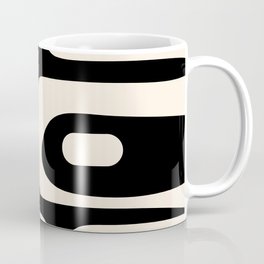Mid Century Modern Piquet Abstract Pattern in Black and Almond Cream Mug