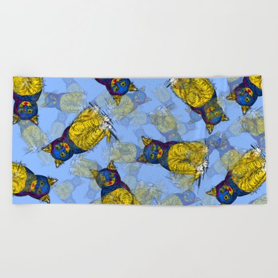 BAT CAT Pattern 1 Beach Towel