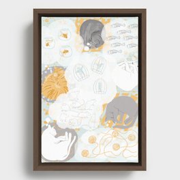 Dreaming Cats Framed Canvas