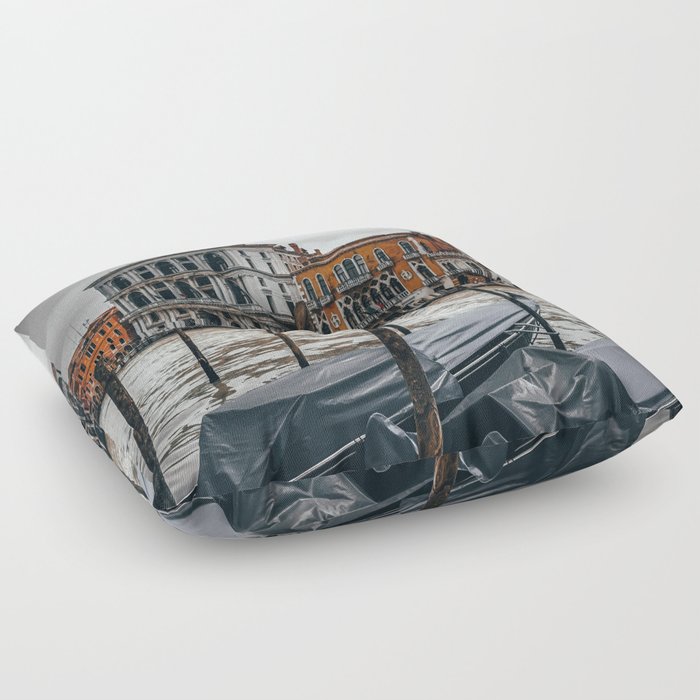 Venice Italy with gondola boats surrounded by beautiful architecture along the grand canal Floor Pillow