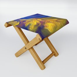 hight mountain digital art abstract painting Folding Stool