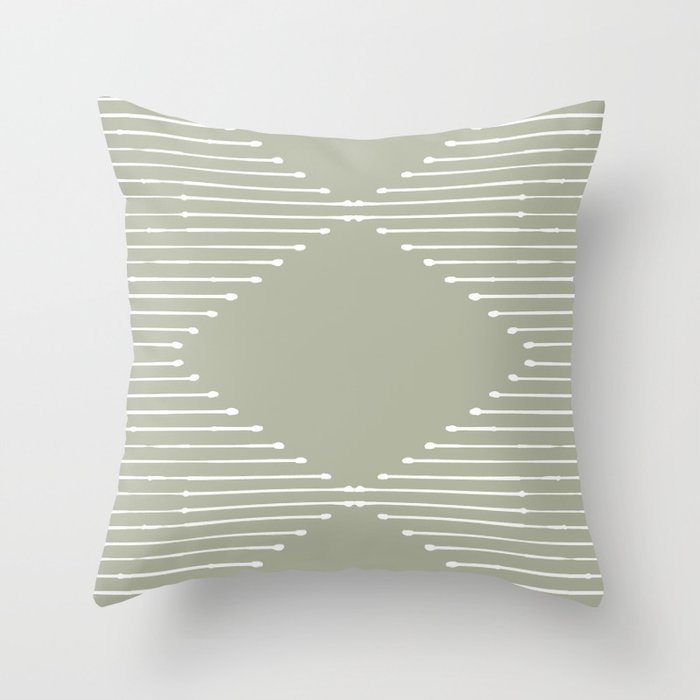 Geo (Linen Sage) Throw Pillow