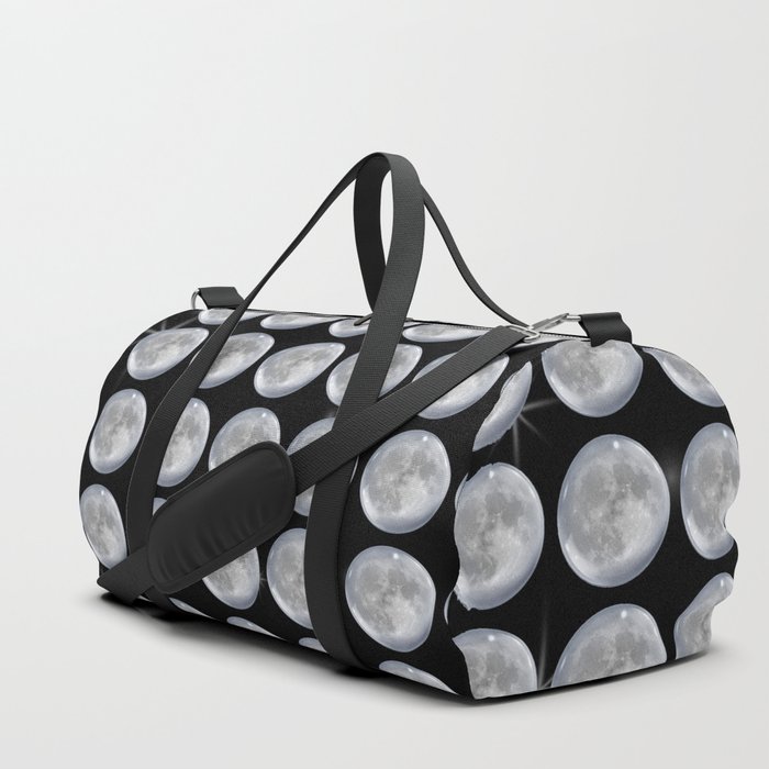 Full moon on night sky with stars and galaxy Duffle Bag