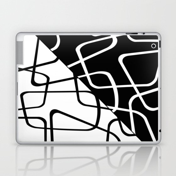 Mid Century Reflections - Black and white abstract Laptop & iPad Skin