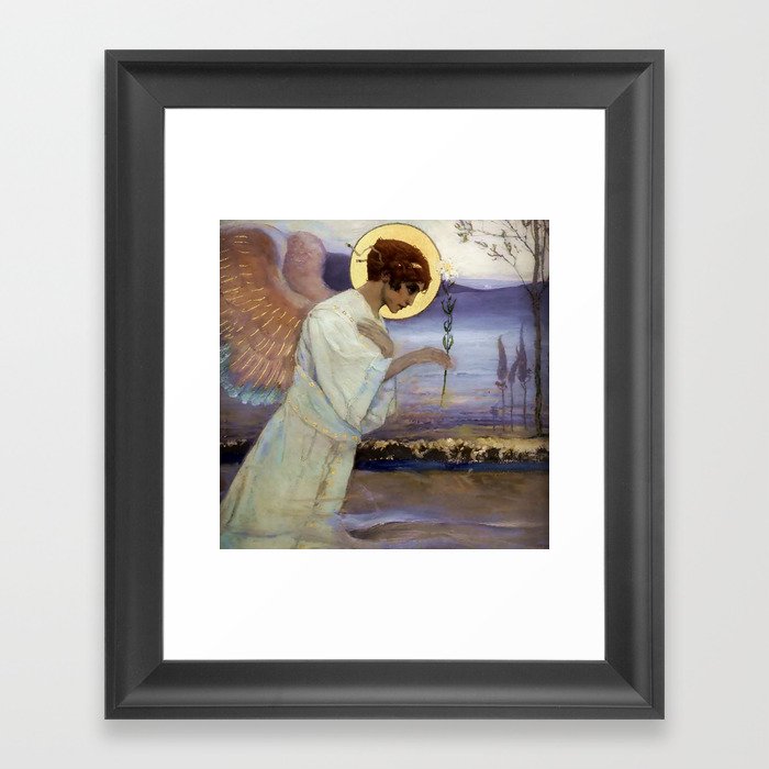 “The Archangel Gabriel ” by Mikhail Nesterov Framed Art Print