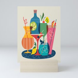 Mid Century Modern Cocktails Mini Art Print