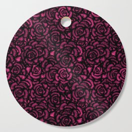 Layered Roses / Rose Pattern / Glowing Purple Violet / Botanicals / Florals / Flowers / Romantic Beauty Love Goth Cutting Board