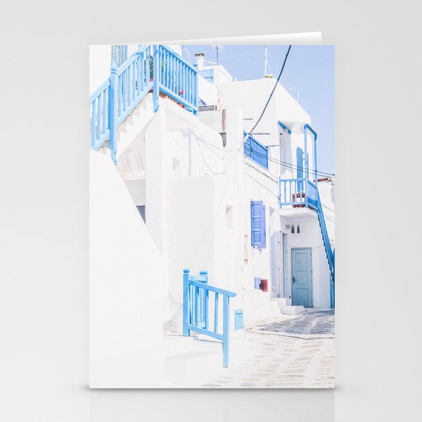 512. Shades of Blue, Mykonos, Greece Stationery Cards