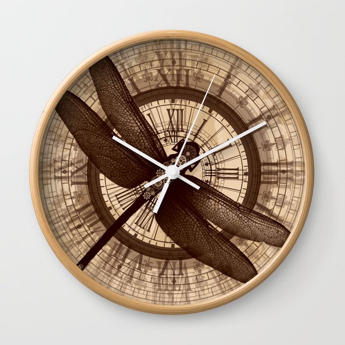 Steampunk - Mechanical Dragonfly Wall Clock