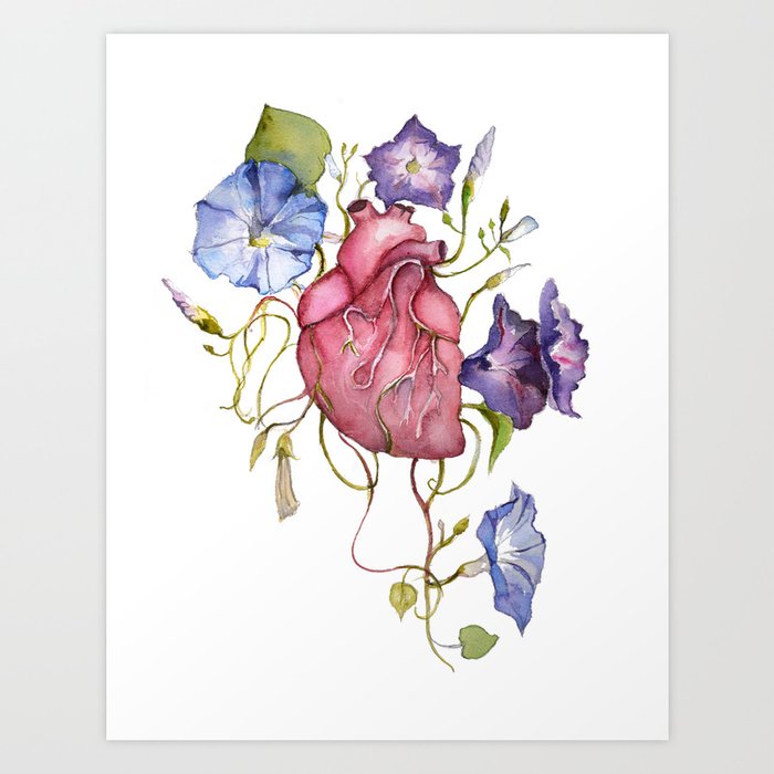 You Are Growing On Me Ipomoea Blooming Heart Art Print By The First Garden Society6