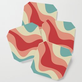 Colorful abstract waves design 2 Coaster