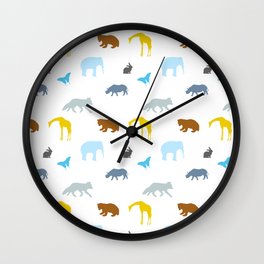 Animals,forest,Scandinavian style art Wall Clock