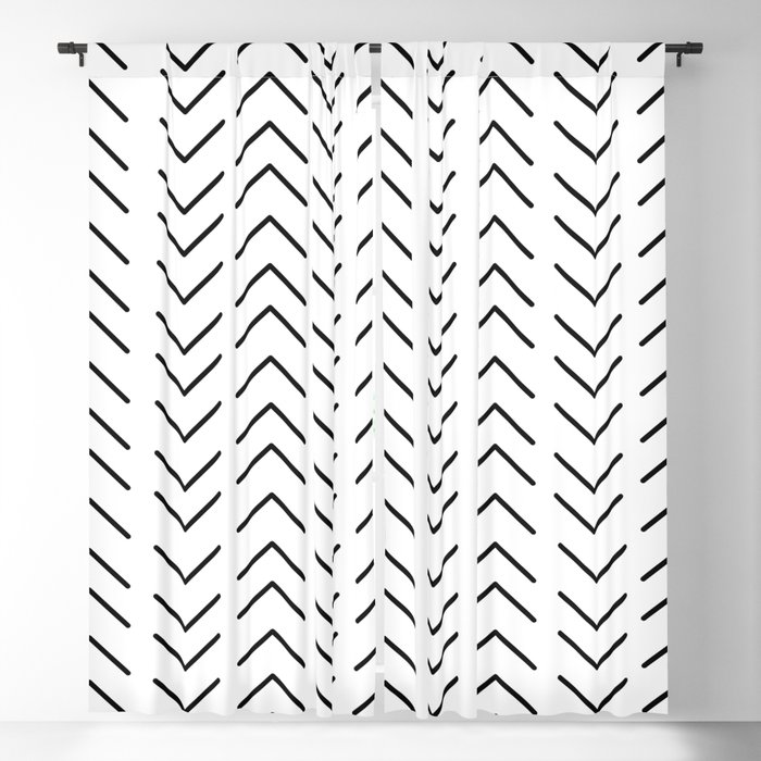 Mudcloth Black and White Blackout Curtain