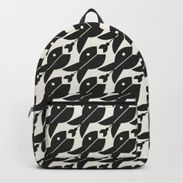 Abstract Fishing / Modern Geometry in Ivory and Charcoal Backpack