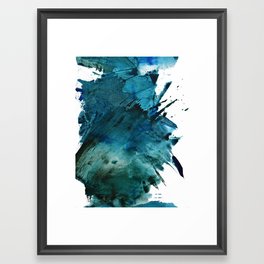 Scenic Route [2]: a pretty, minimal abstract piece in blue and green by Alyssa Hamilton Art Framed Art Print