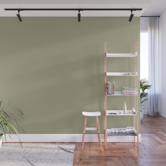 Medium Sage Green Solid Color Pairs Valspar America Dusty Olive 6005-4A  Wall Mural by Simply_Solid_Colors_ Now_Over_4000_Essen