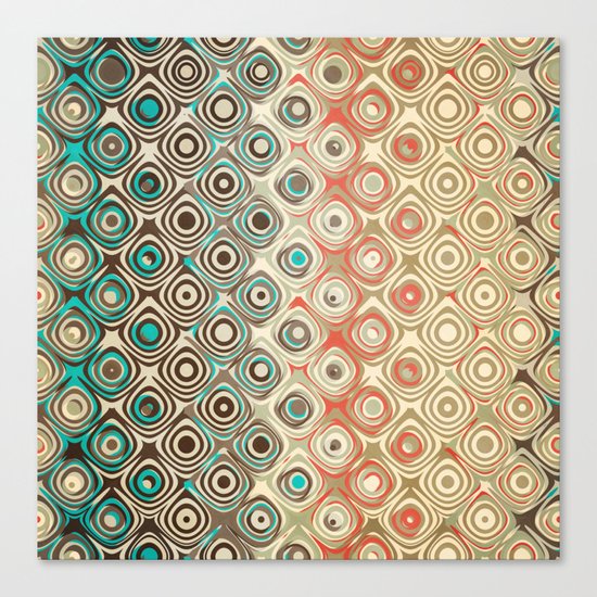 Retro Circles Pattern Canvas Print