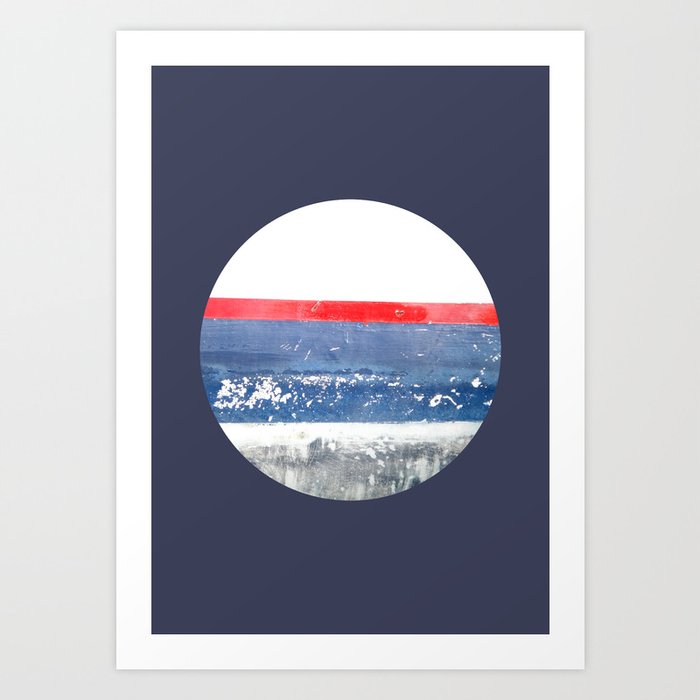 Minimalist Circle On Blue Background Art Print By
