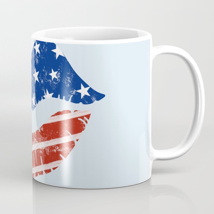 American Patriotic Lips / American Flag Lips / Fourth of July Lips Coffee Mug