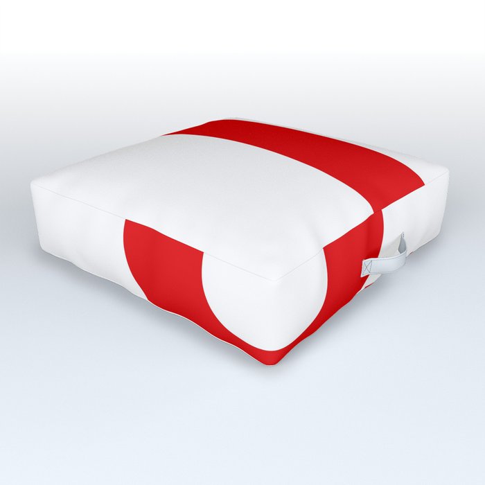 Letter U (Red & White) Outdoor Floor Cushion