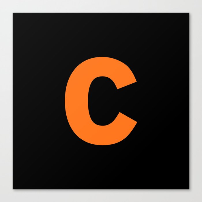 letter C (Orange & Black) Canvas Print