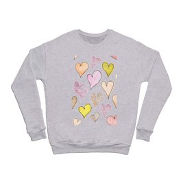 Cute Patterned and Plain Pastel Hearts  Crewneck Sweatshirt