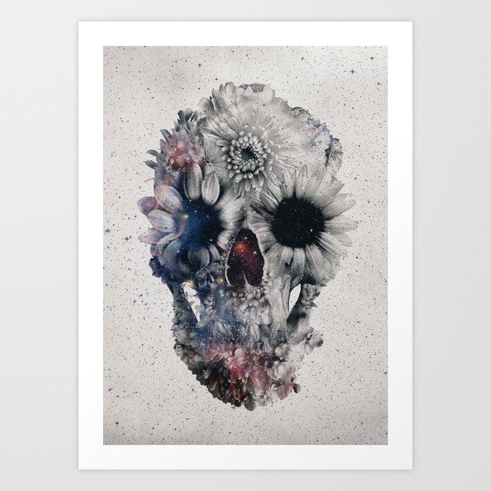 Floral Skull 2 Art Print