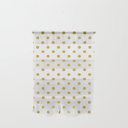 Gradient Gold Polka Dots Pattern on White Wall Hanging
