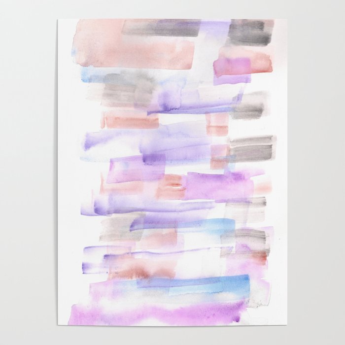 170527 Back to Basic Pastel Watercolour 2 |Abstract Art Minimalist Art Watercolor Painting Valourine Poster
