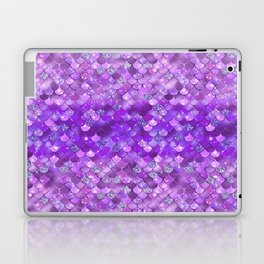 Purple Mermaid Pattern Metallic Glitter Laptop Skin
