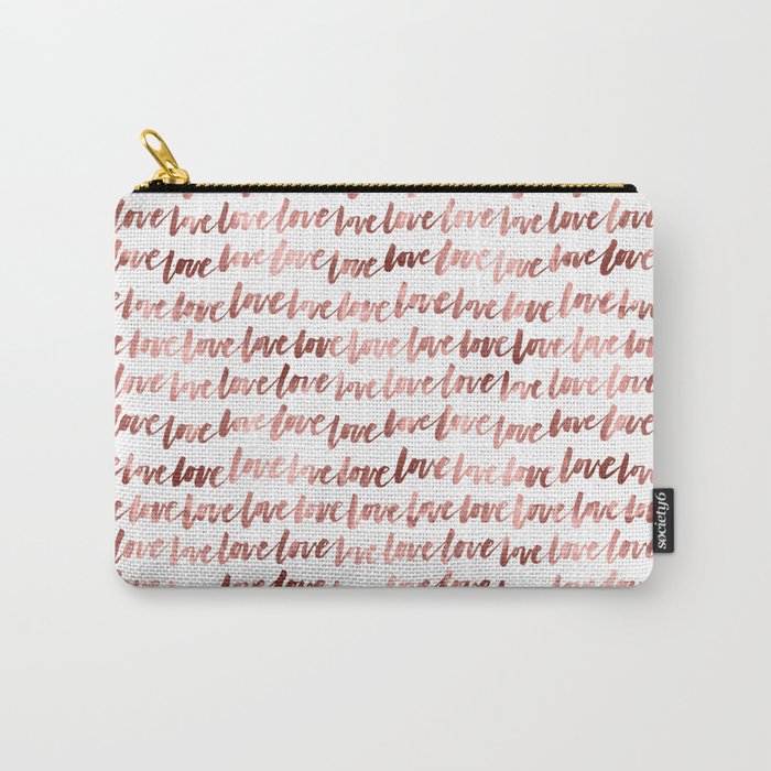 Rose Gold Love Pattern Carry-All Pouch