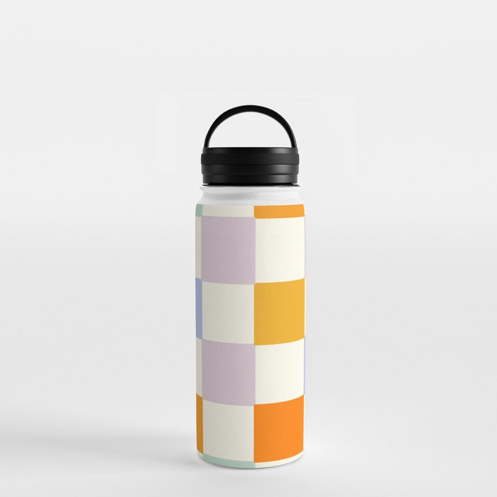 Rainbow Check Pattern Water Bottle