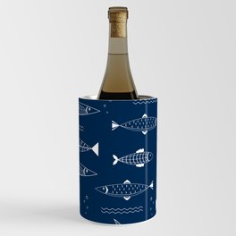 Nordic fishes blue pattern Wine Chiller