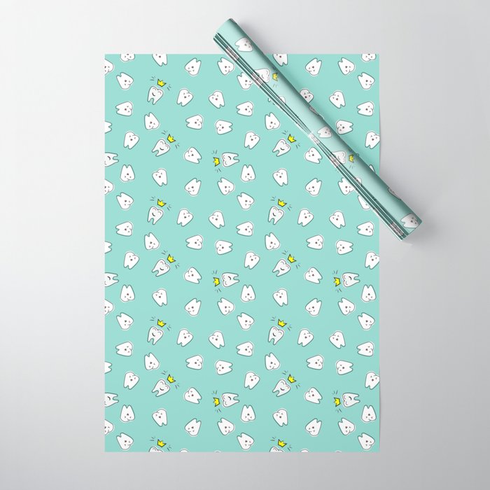 Teeth in crown dentist pattern Wrapping Paper