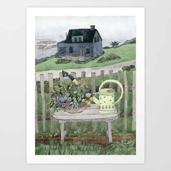 Cottage at the Sea Art Print