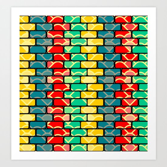 Colorful bricks Art Print