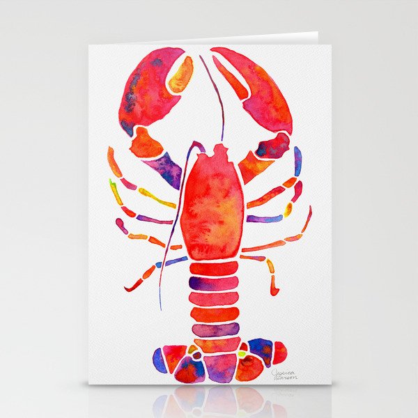 Lobster Watercolor Stationery Cards