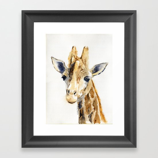 Giraffe Framed Art Print by Melly Terpening Society6