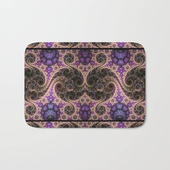 swirls, orbs and little flowers Bath Mat