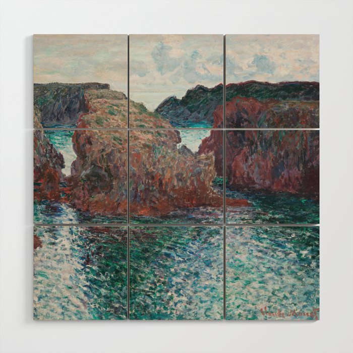 Claude Monet Rocks Port Goulphar 1886 Art Exhibition Wood Wall Art
