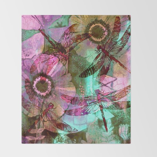 Dragonflies in a Dream Throw Blanket