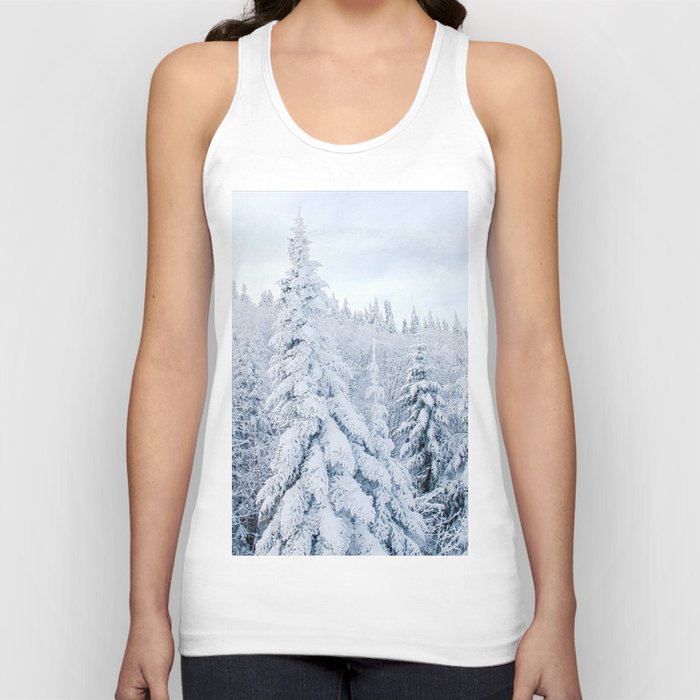 Snow covered forest Tank Top