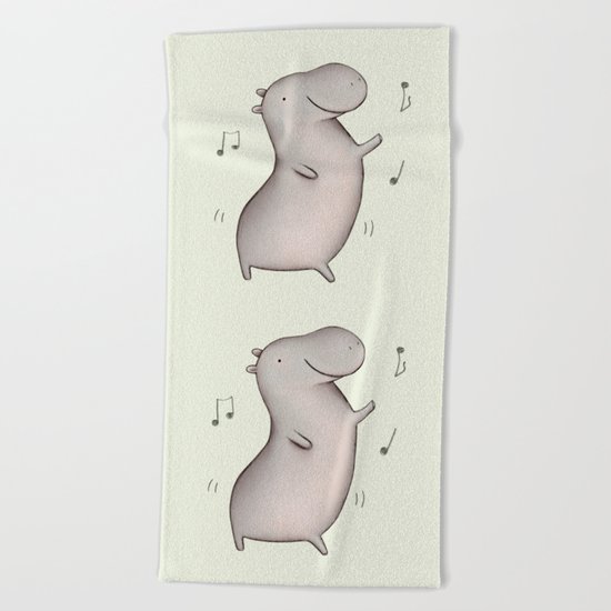 Dancing Hippo Beach Towel